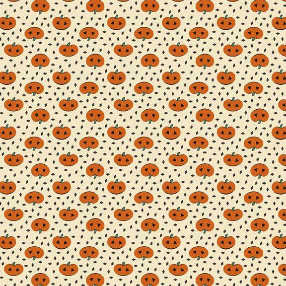 MF Historic Halloween Jack O'Lantern - R331390D-CREAM - Cotton Fabric