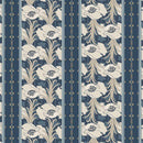 MB Nouveau Deco Stripe - R651062D-NAVY - Cotton Fabric