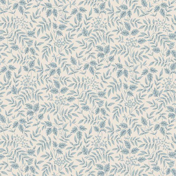 MF Nouveau Leaf Sprigs - R651064D-SKY - Cotton Fabric