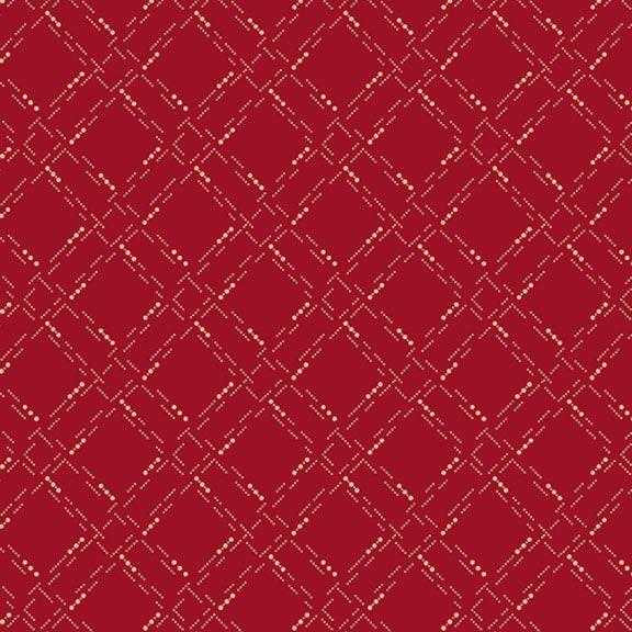 MF Paula's New Companions Dotted Grid - R221106D-RED - Cotton Fabric