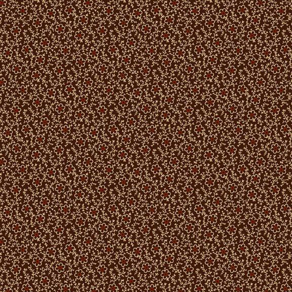 MF Paula's New Companions Flower Vine - R221098D-BROWN - Cotton Fabric