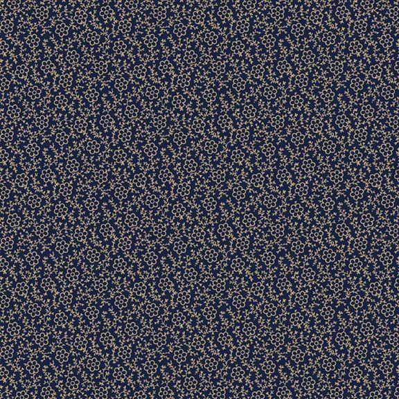 MF Paula's New Companions Flower Vine - R221098D-NAVY - Cotton Fabric