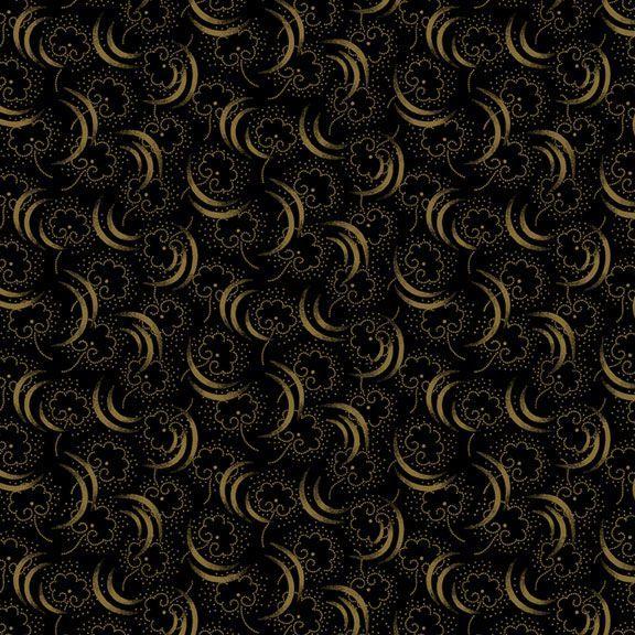 MF Paula's New Companions Windy - R221097D-BLACK - Cotton Fabric