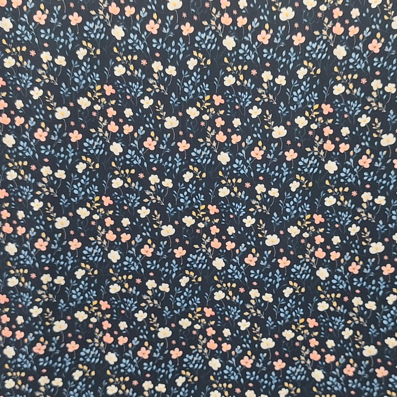 MISC DTY Floral - 602546 Navy - Dress & Apparel Fabric