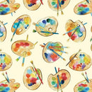 MM An Artist's Life Painter's Palette - DDC11750-CREM-D - Cotton Fabric
