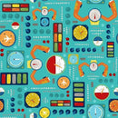 MM Aviation Adventures Airplane Instrument - DDC12036-TURQ-D - Cotton Fabric