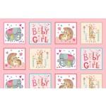 MM Baby Love Sugar And Spice Girls Panel - DC11595-PINK Pink - Cotton Fabric