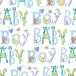 MM Baby Love Welcome Baby Boy - DC11598-BLUE Blue - Cotton Fabric