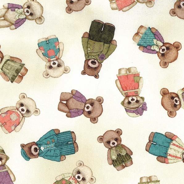 MM Bear Family Portraits Bear Family - DDC12283-BEIG-D - Cotton Fabric