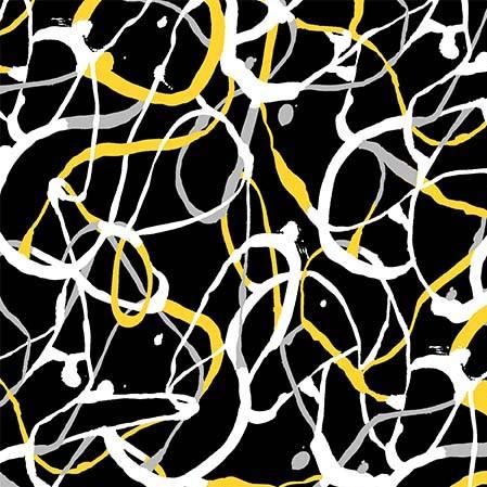 MM Buttercup Drip Circles - CX11815-BLAC-D Black - Cotton Fabric