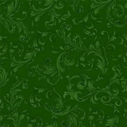 MM Christmas Bloom Festive Scroll - DDC12345-GREE - Cotton Fabric