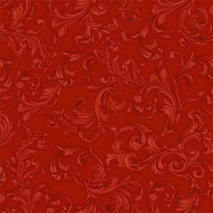 MM Christmas Bloom Festive Scroll - DDC12345-REDX - Cotton Fabric