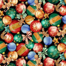 MM Cozy Little Christmas Festive Ornamnets - DDC12680-BLAC - Cotton Fabric