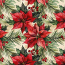 MM Cozy Little Christmas Holiday Poinsettia - DDC12678-CREM - Cotton Fabric