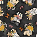 MM Flower Market Full Of Joy - DDC11825-BLAC-D BLACK - Cotton Fabric