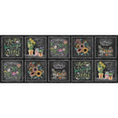 MM Flower Market Happiness Blooms Panel - DDC11826-BLAC-D BLACK - Cotton Fabric