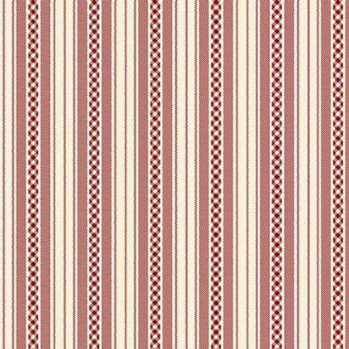HG Garnets & Gingham - 1356-08 Cream - Cotton Fabric