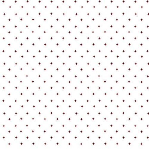 HG Garnets & Gingham - 1359-08 White - Cotton Fabric