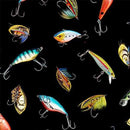 MM Girls Gone Fishing Bait & Tackle - DCX11942-BLAC-D - Cotton Fabric