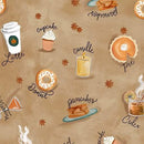 MM Happy Pie Season Snack Time - DDC11737-TANX Tan - Cotton Fabric