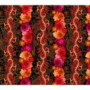 MM Jacobean Dreams Dahlia Garland - DCX12069-BLAC-D Black - Cotton Fabric