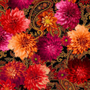 MM Jacobean Dreams Lavish Dahlia - DCX12066-BLAC-D Black - Cotton Fabric