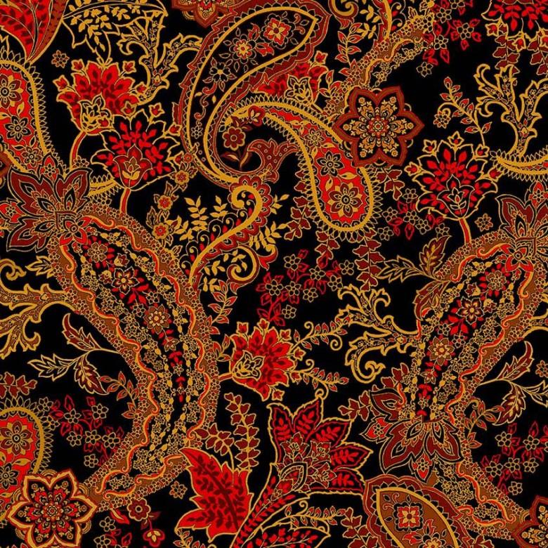 MM Jacobean Dreams Paisley Vines - DCX12064-BLAC-D Black - Cotton Fabric