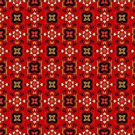 MM Jacobean Dreams Tile Foulard - DCX12070-VERM-D Vermillion - Cotton Fabric