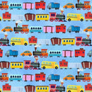 MM Little Locomotives Transit Trail - DDC12874-WAVE - Cotton Fabric
