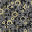MM Magnificent Peacock Fancy Medallion - CM11853-BLAC-D - Cotton Metallic Fabric