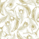 MM Magnificent Peacock Opulent Feather - CM11855-WHIT-D - Cotton Metallic Fabric