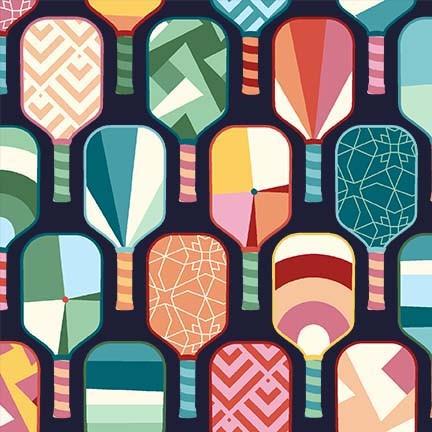 MM Peace Love Pickleball Paddles - DDC12124-NAVY-D - Cotton Fabric