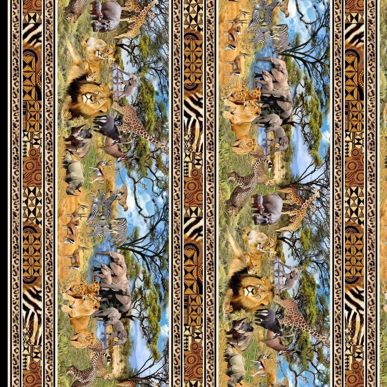 MM Serengeti Plains Savanna Panorama - DCX11954-MULT-D - Cotton Fabric