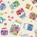 MM Sew Pretty Button Jars - DDC12159-CREM-D - Cotton Fabric