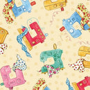 MM Sew Pretty Colorful Sewing Machine - DDC12153-BUTT-D - Cotton Fabric