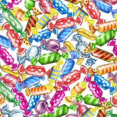 MM Sweet Candy Wrapper - DDC11917-WHIT-D White - Cotton Fabric