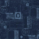 MM True Blue Post It - DCX11804-NAVY-D - Cotton Fabric