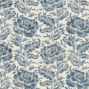 MM True Blue Woodcut Floral - DCX11803-BLUE-D - Cotton Fabric