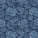 MM True Blue Woodcut Floral - DCX11803-DENI-D - Cotton Fabric