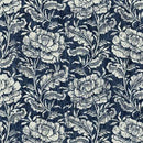 MM True Blue Woodcut Floral - DCX11803-NAVY-D - Cotton Fabric