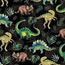 MM Wild One Roaming Dino - DCX11856-BLAC-D Black - Cotton Fabric