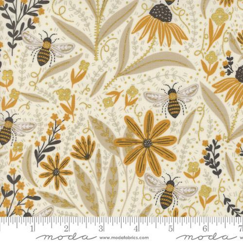 MODA Bee Garden Metallic - 48410-11M Porcelain - Cotton Metallic Fabric