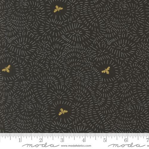 MODA Bee Garden Metallic - 48415-21M Black - Cotton Metallic Fabric