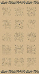 MODA Bloom and Grow Panel - 7055-12 Tan - Cotton Fabric