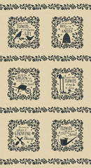 MODA Bloom and Grow Panel - 7056-11 Linen - Cotton Fabric
