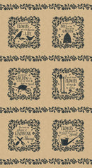 MODA Bloom and Grow Panel - 7056-12 Tan - Cotton Fabric