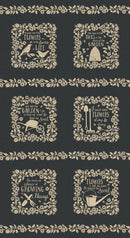 MODA Bloom and Grow Panel - 7056-14 Black - Cotton Fabric