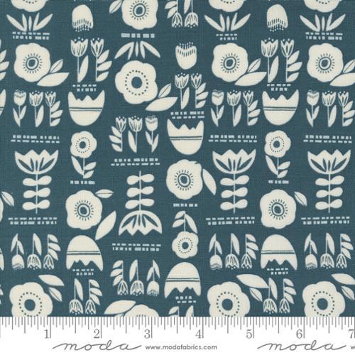 MODA Folk Lore - 45601-24 TEAL - Cotton Fabric