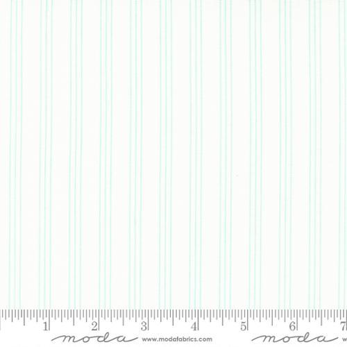 MODA Lighthearted Stripe - 55296-21 Cream Aqua - Cotton Fabric