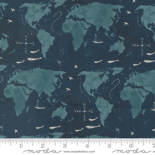 MODA Longshore Seafarers Way - 24611-15 Night - Cotton Fabric